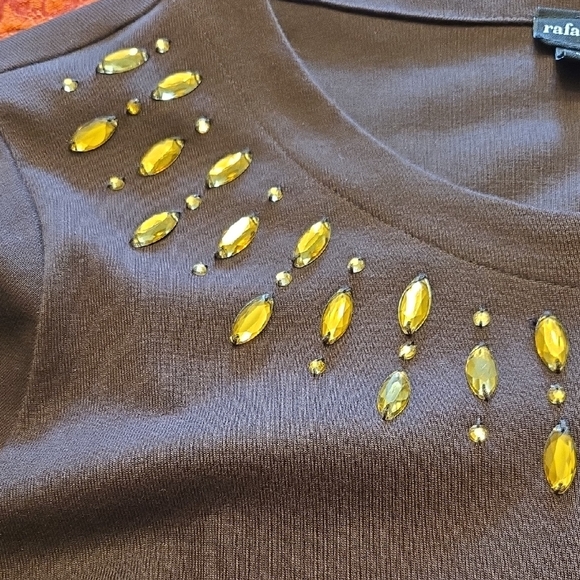 Rafaella Women's Brown Button Down Shirt with Gold Details - Picture 4 of 8